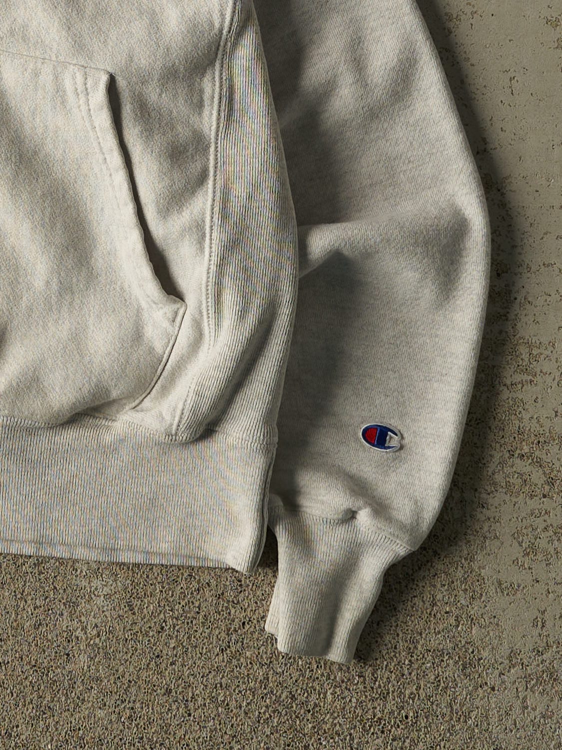 Vintage Y2K Heather Grey Westfield State Champion Reverse Weave Hoodie (S/M)