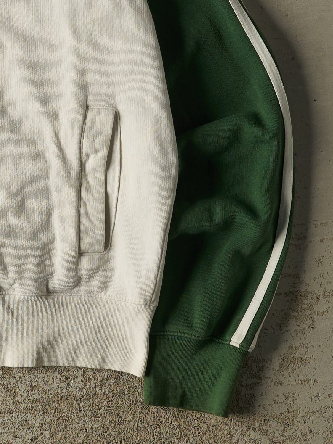 Vintage Y2K White & Green Aeropostale Zip Up Track Sweater (S/M)