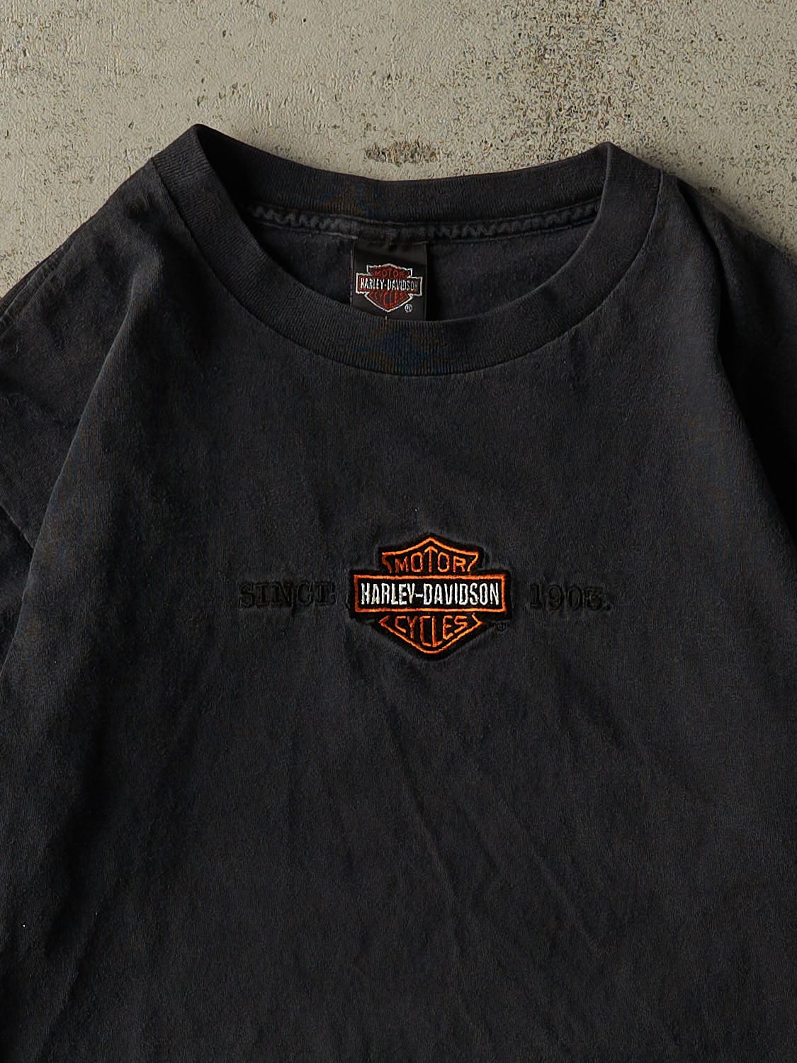 Vintage 90s Black Harley Davidson Napoleon OH Tee (L)