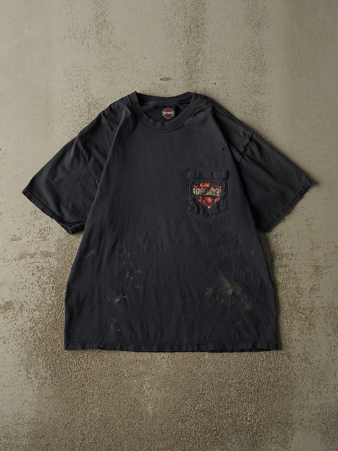 Vintage 90s Faded Black Harley Davidson St. Pete Beach Florida Pocket Tee (L)