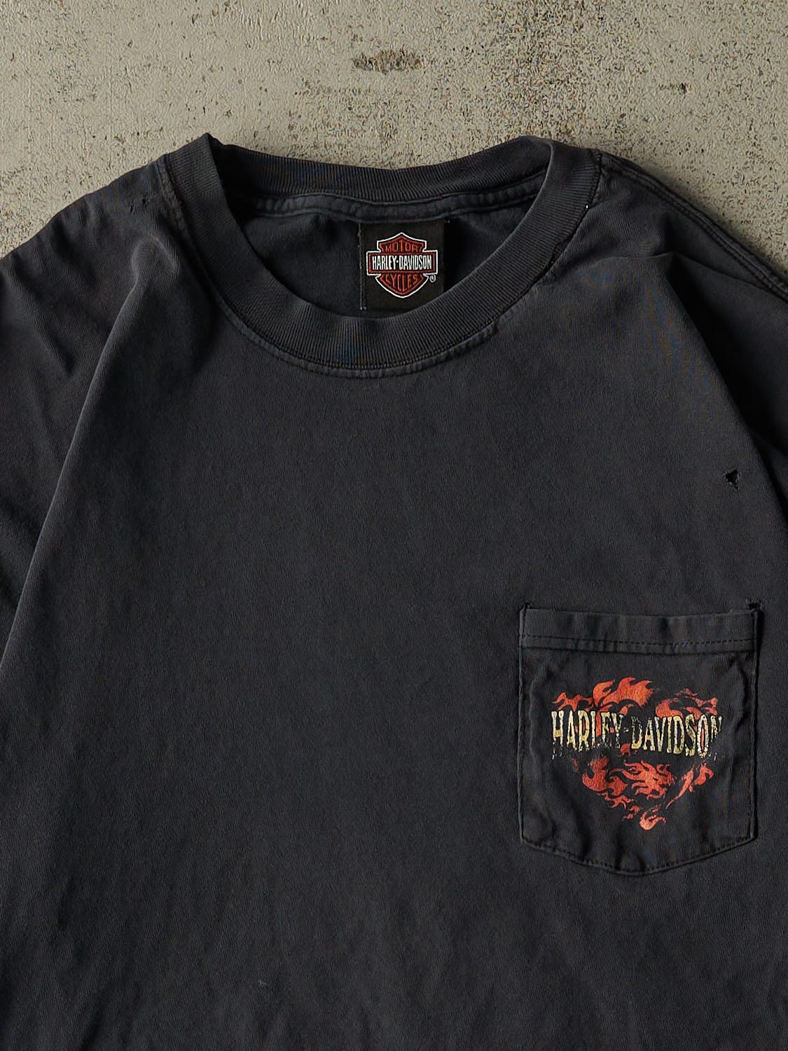 Vintage 90s Faded Black Harley Davidson St. Pete Beach Florida Pocket Tee (L)