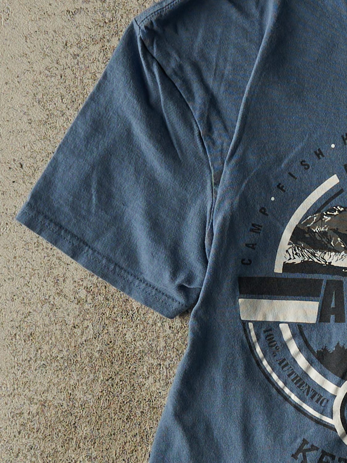Vintage Y2K Slate Blue Alaska Tee (XS/S)