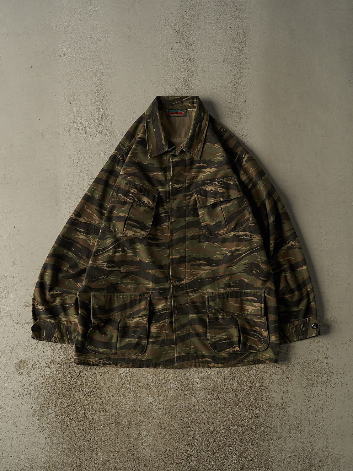 Vintage 90s Camo Tiger Camo Button Up Long Sleeve (XXL/XXXL)