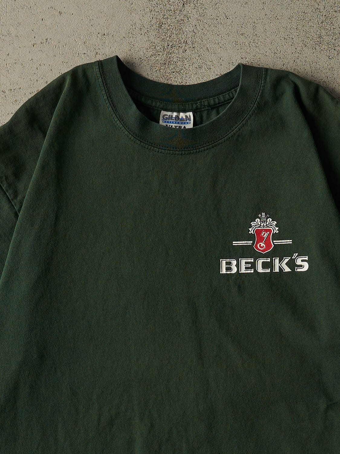 Vintage Y2K Green Beck's Beer Tee (L/XL)