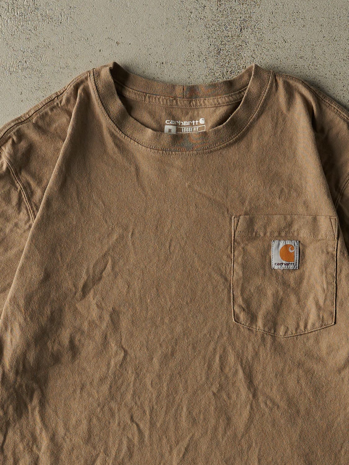 Vintage Y2K Beige Carhartt Pocket Tee (L)
