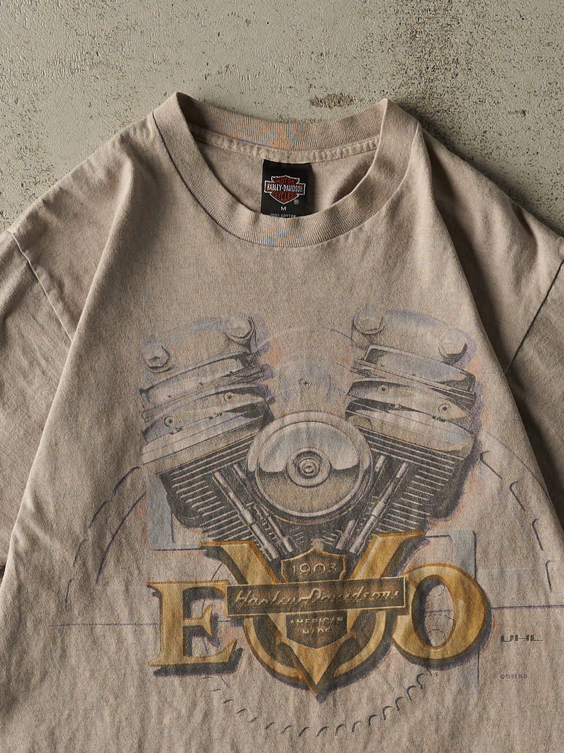 Vintage 95' Beige Harley Davidson Buford GA Tee (S/M)