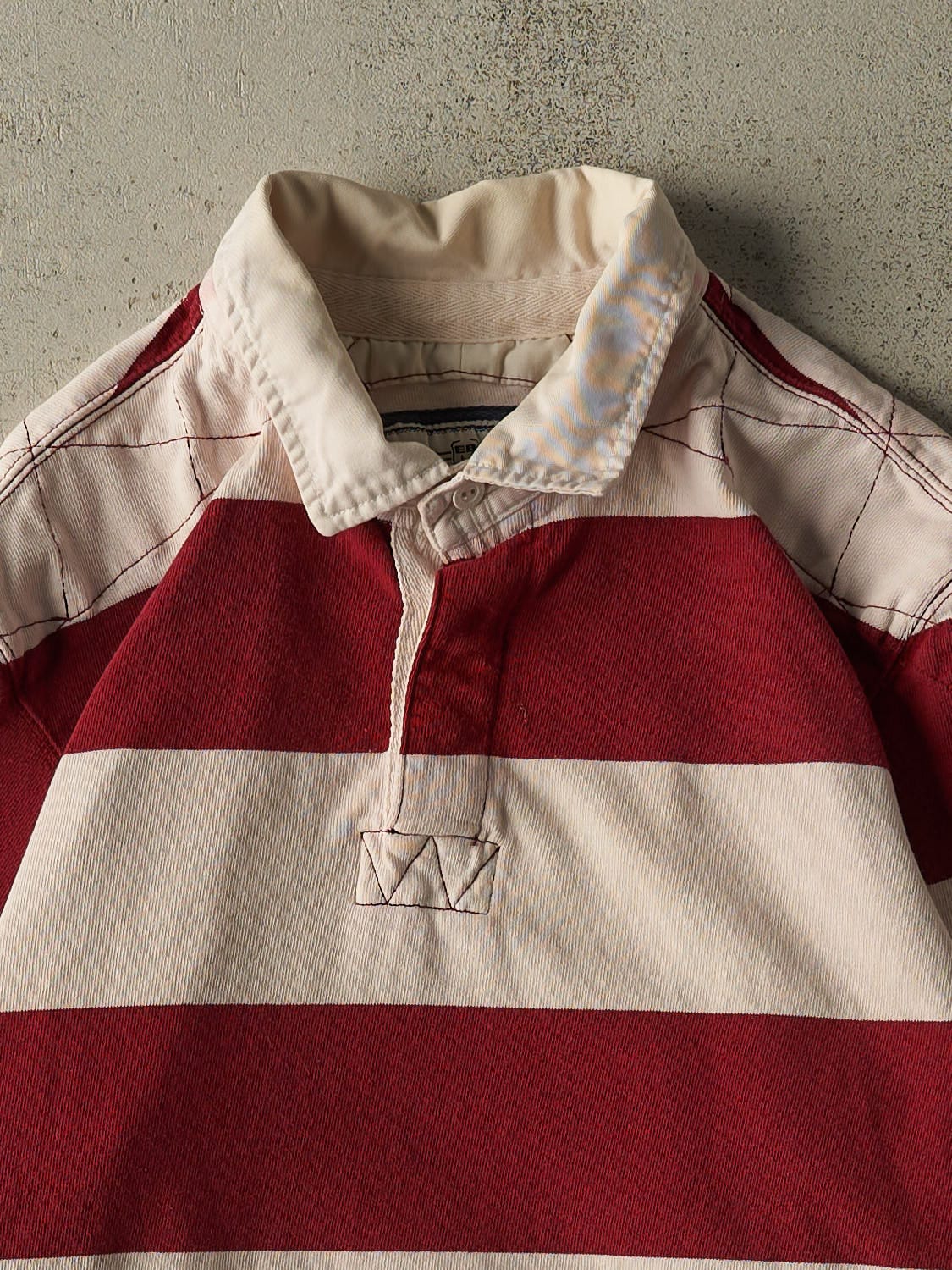 Vintage Y2K Red & White Eddie Bauer Striped Rugby Long Sleeve (XL)