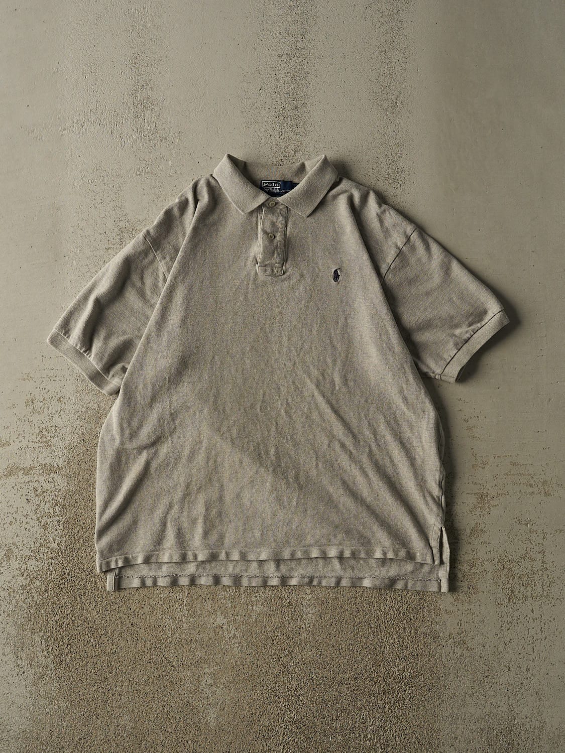 Vintage 90s Grey Polo Quarter Button Tee (L/XL)