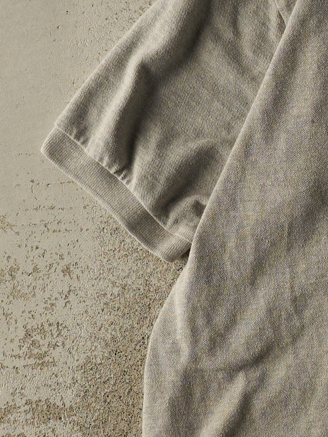 Vintage 90s Grey Polo Quarter Button Tee (L/XL)