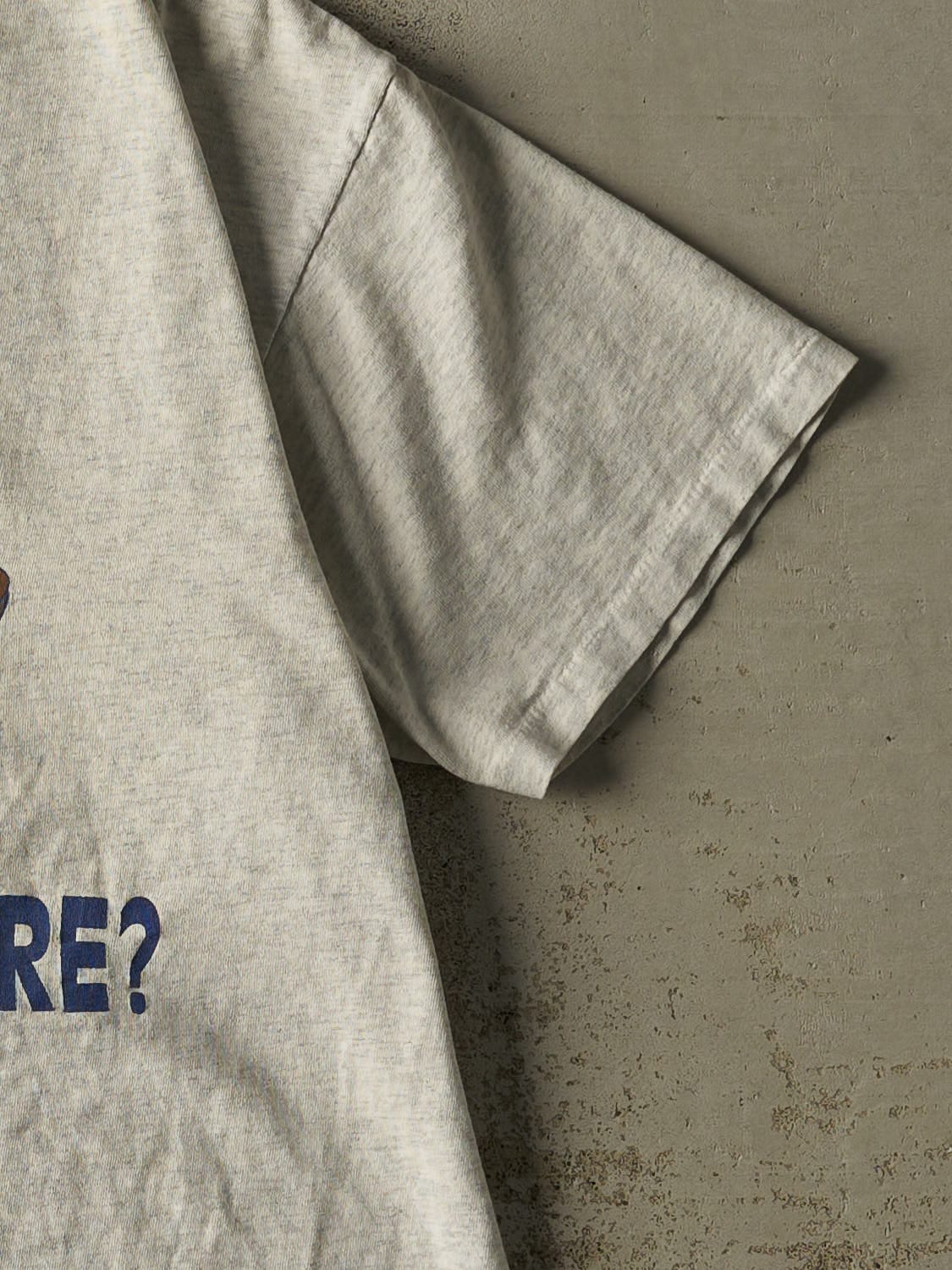 Vintage 80s Heather Grey "Get The Picture" Football Tee (L)