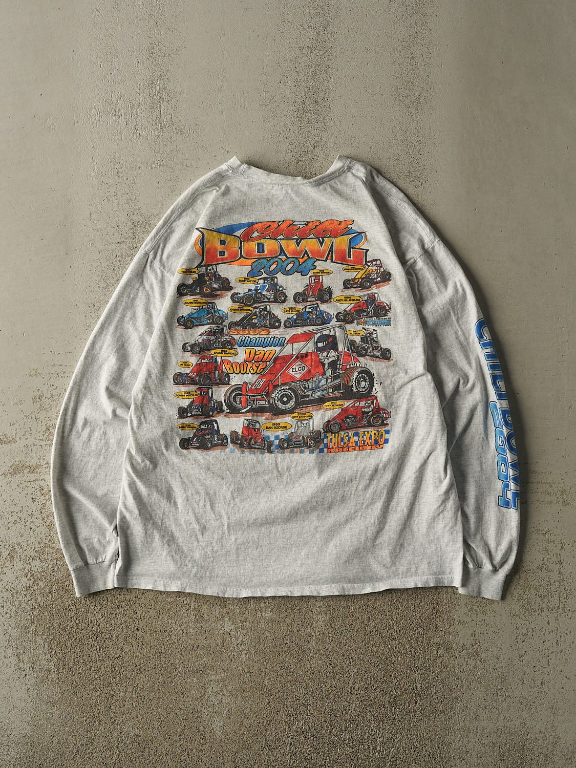 Vintage 04' Heather Grey Chili Bowl Racing Long Sleeve (L)