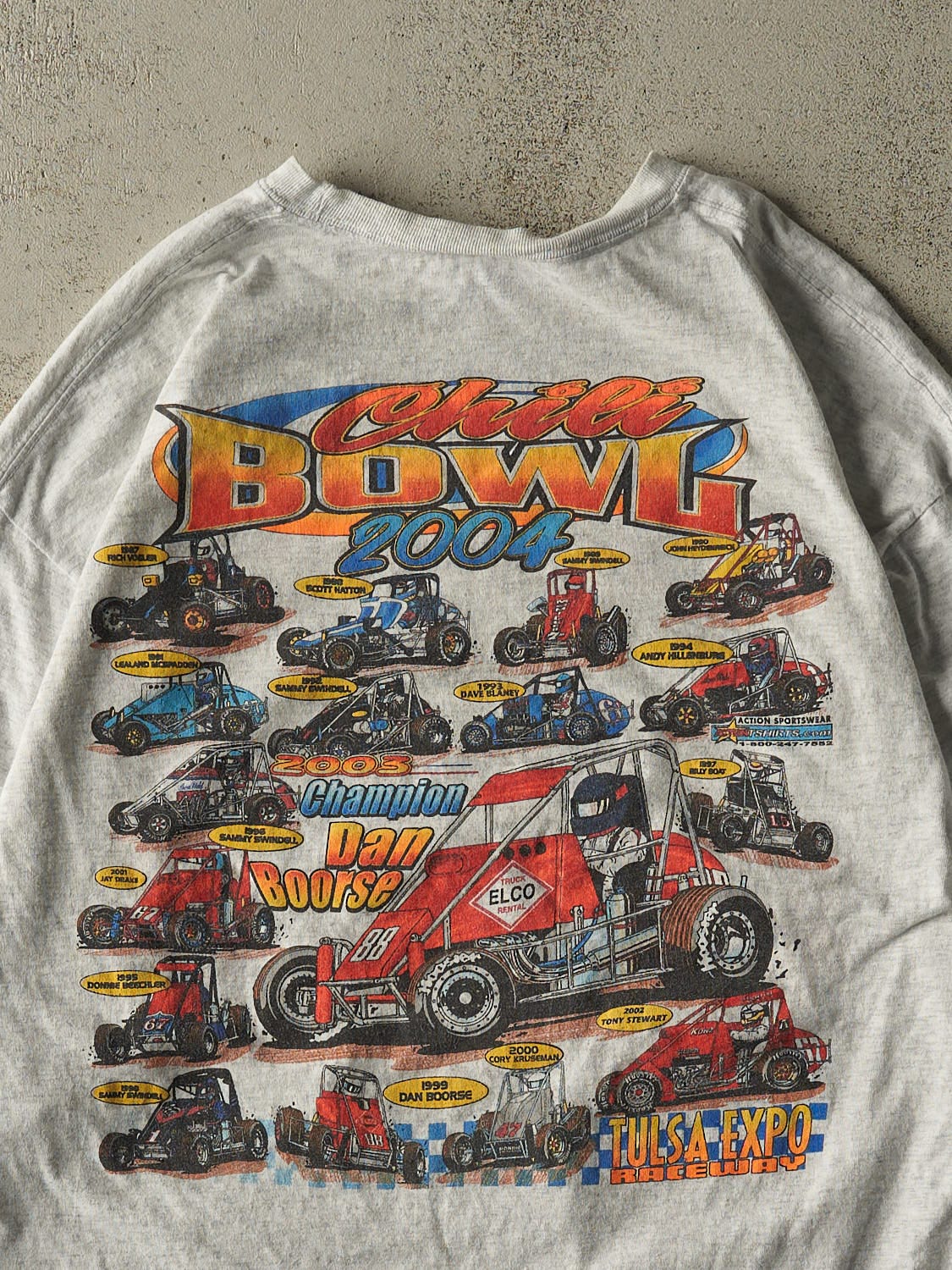 Vintage 04' Heather Grey Chili Bowl Racing Long Sleeve (L)