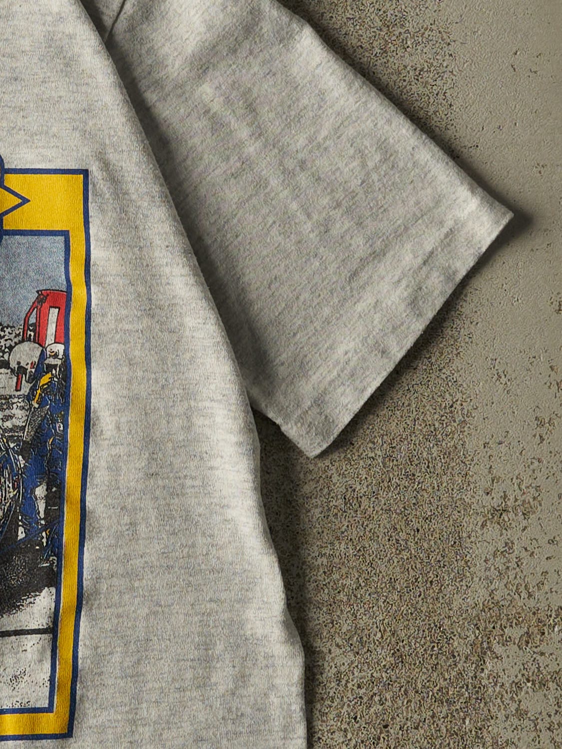 Vintage 80s Heather Grey Sunoco Racing Tee (S/M)