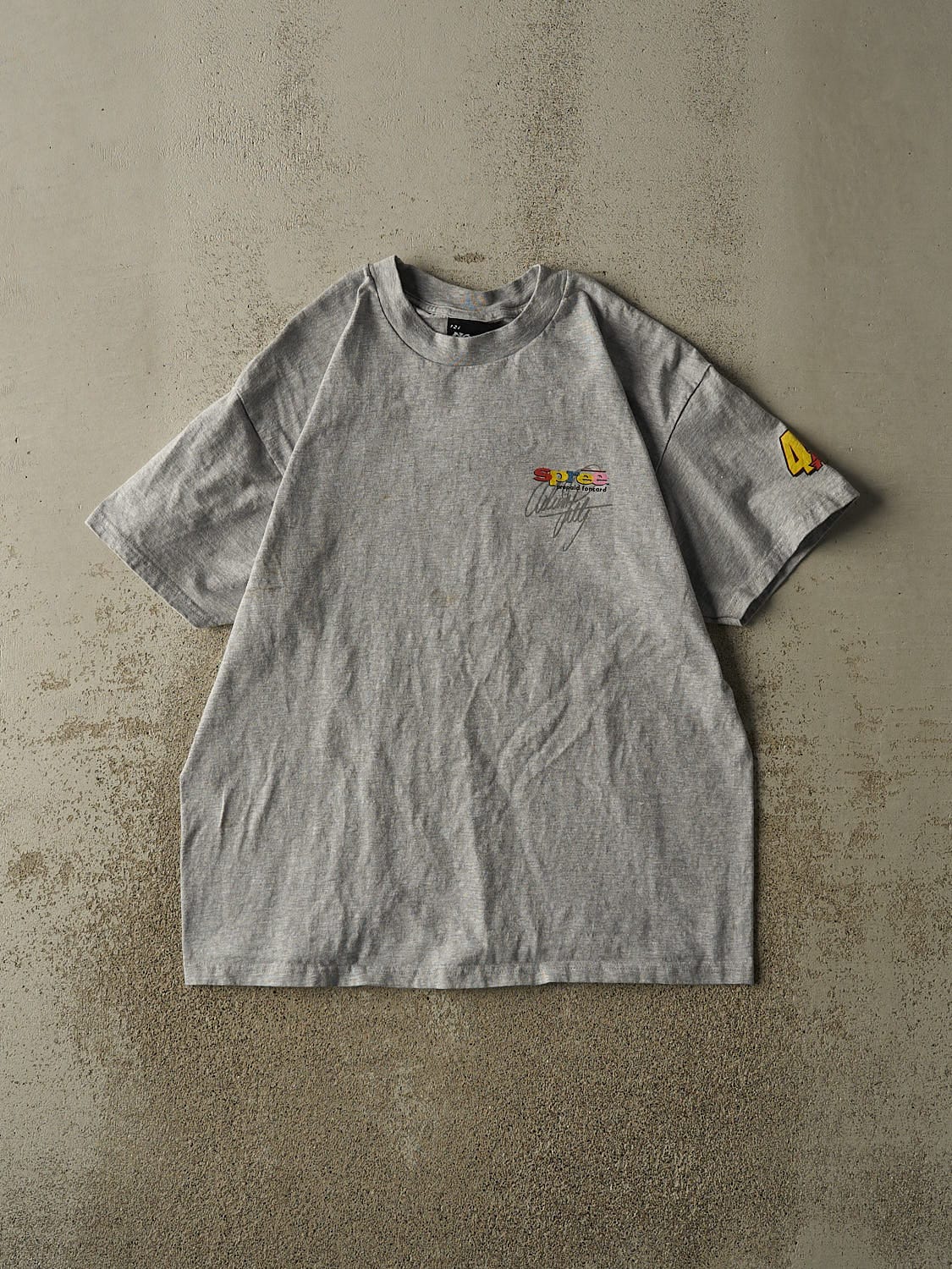 Vintage 90s Grey No Fear Nascar Racing Tee (L/XL)