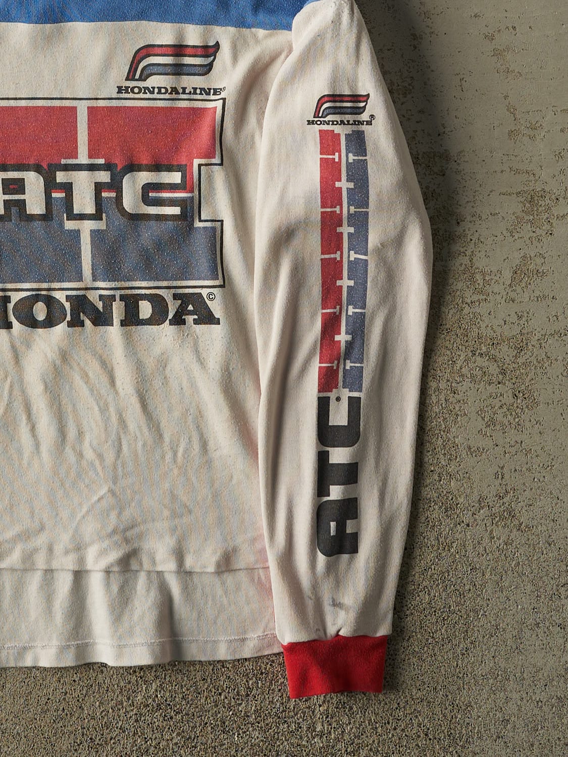 Vintage 80s White Honda Racing Long Sleeve (S/M)