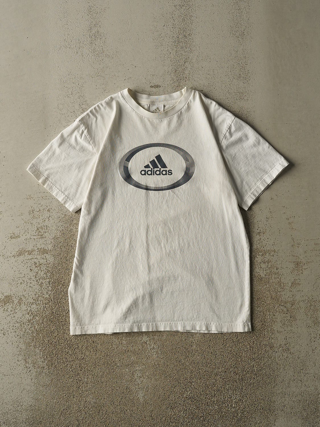 Vintage 90s White Adidas Logo Tee (M/L)