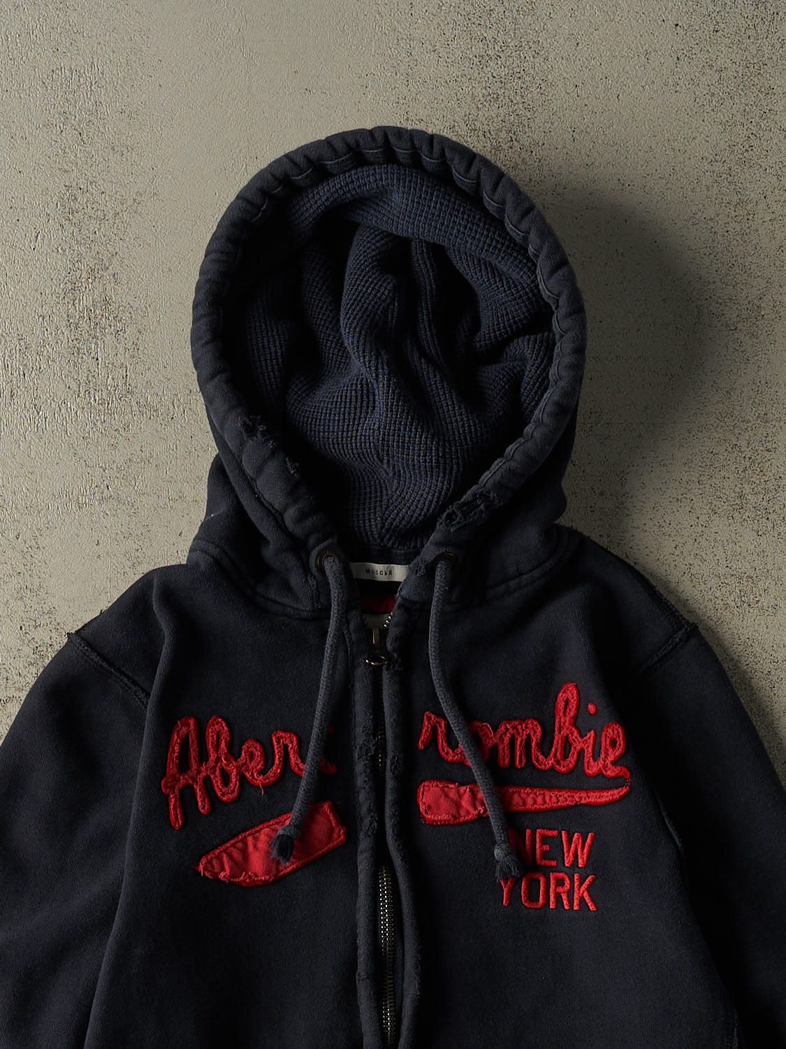 Vintage Y2K Navy Blue Abercrombie New York Zip Up Hoodie (M)