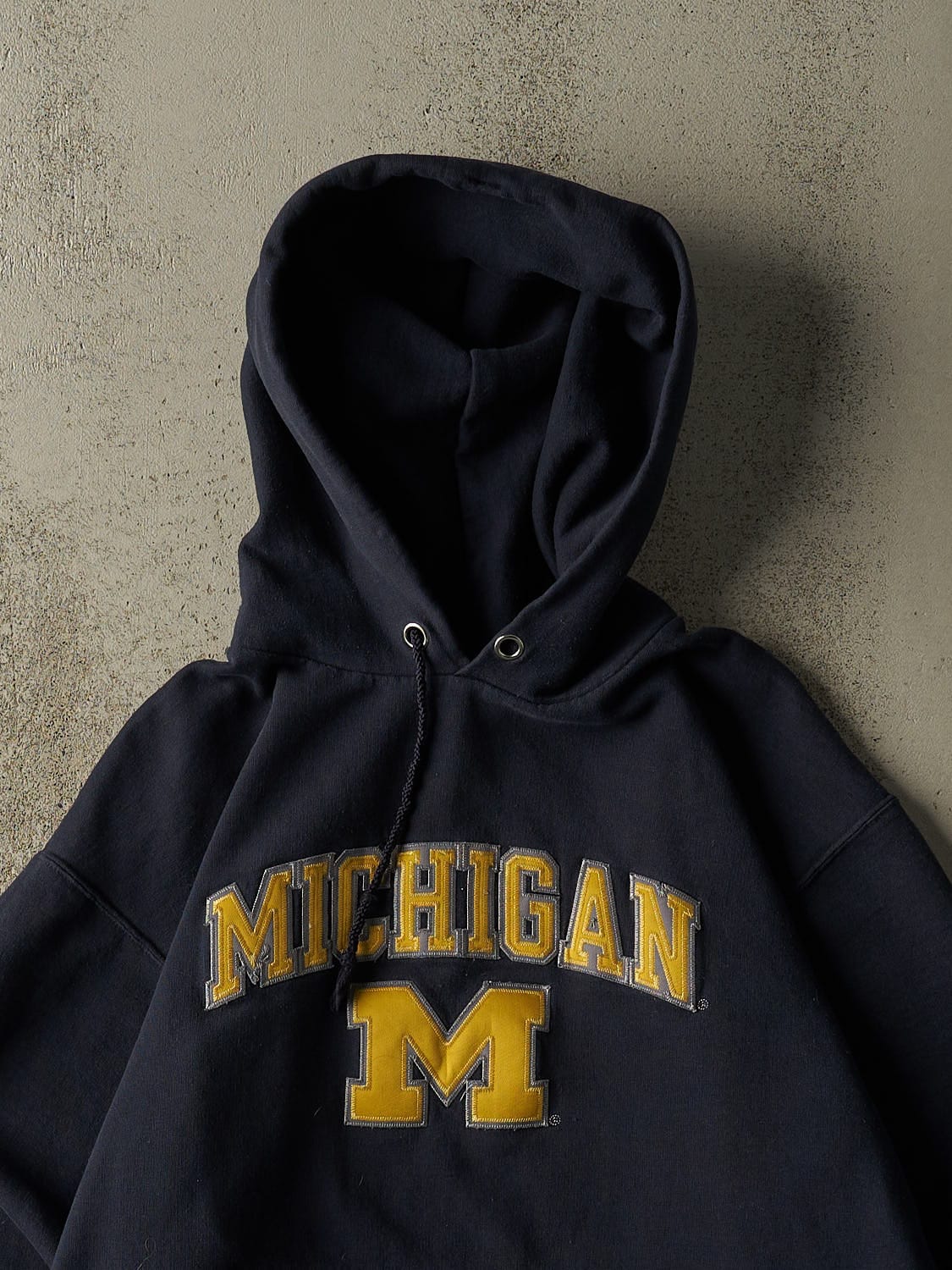 Vintage 90s Navy Blue University of Michigan Hoodie (S/M)