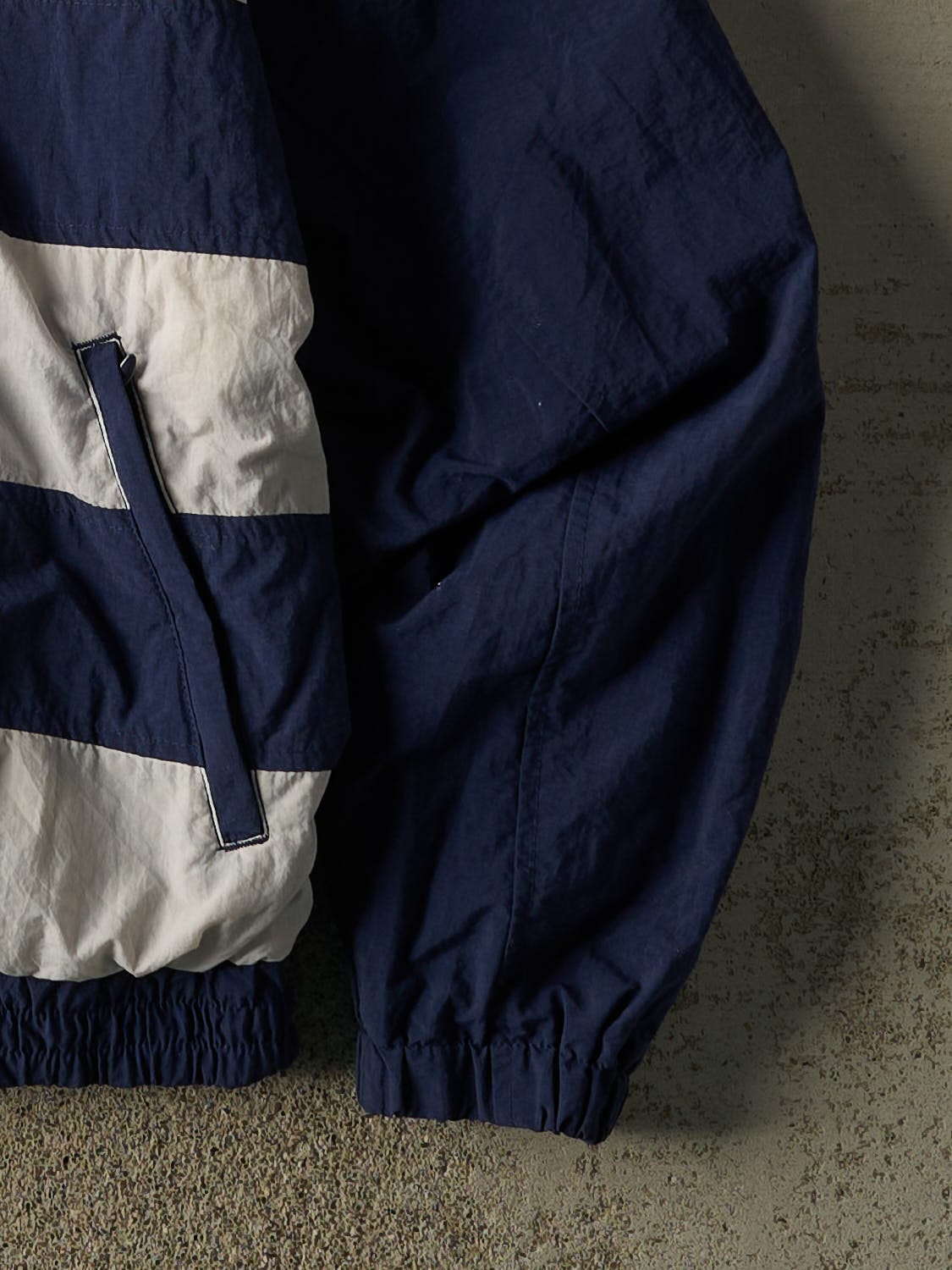 Vintage 90s Navy Blue & White Spokane Stars Adidas Windbreaker Jacket (M/L)