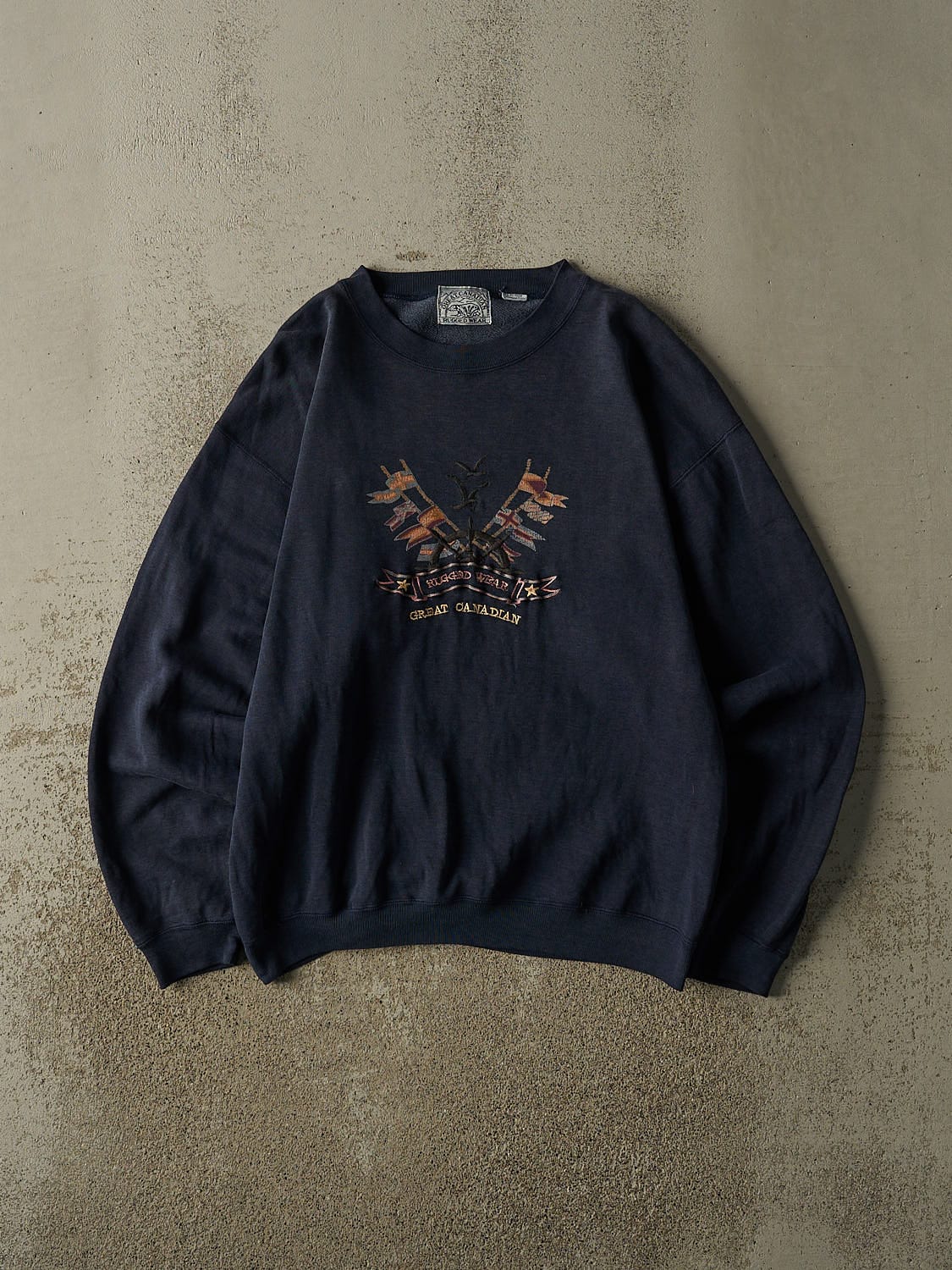 Vintage 90s Navy Blue Great Canadian Ruggedwear Embroidered Crewneck (M/L)