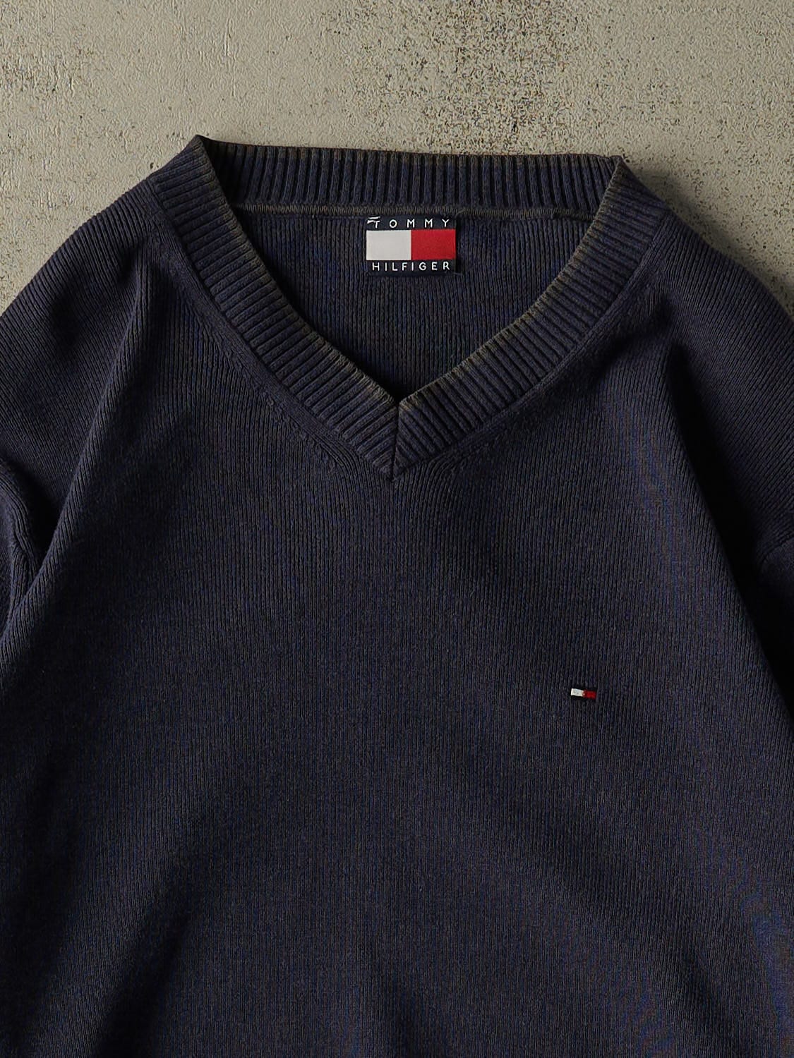 Vintage 90s Navy Blue Tommy Hilfiger Knit (S/M)