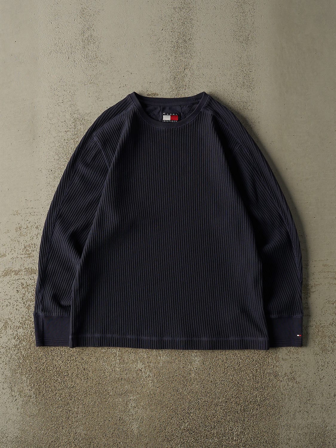 Vintage 90s Navy Blue Tommy Hilfiger Thermal Knit Long Sleeve (M/L)