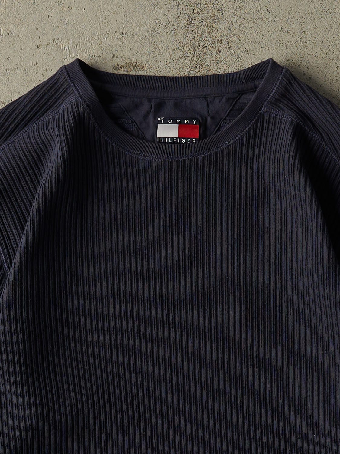 Vintage 90s Navy Blue Tommy Hilfiger Thermal Knit Long Sleeve (M/L)