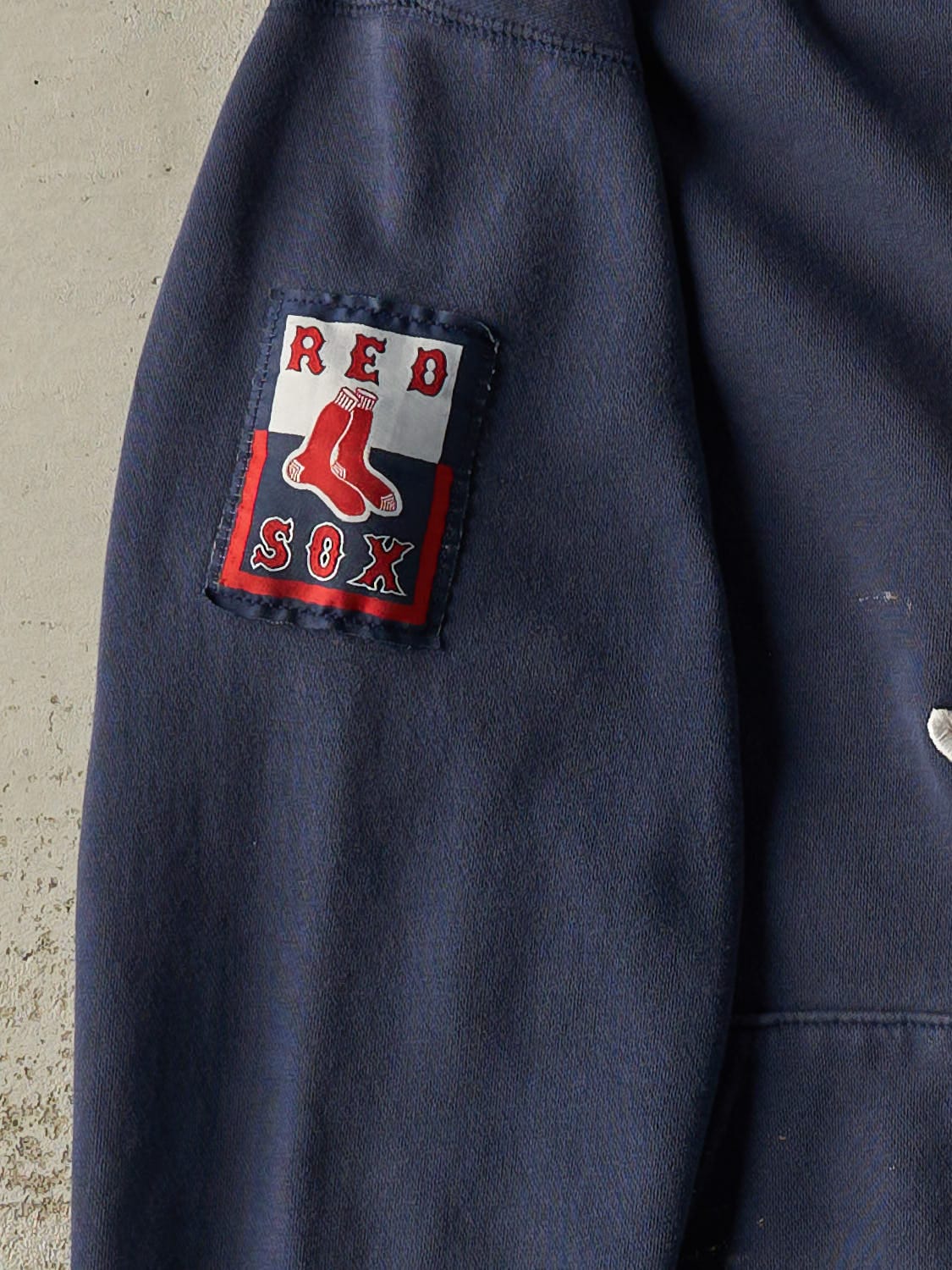 Vintage Y2K Navy Blue Boston Red Sox Embroidered Hoodie (L/XL)