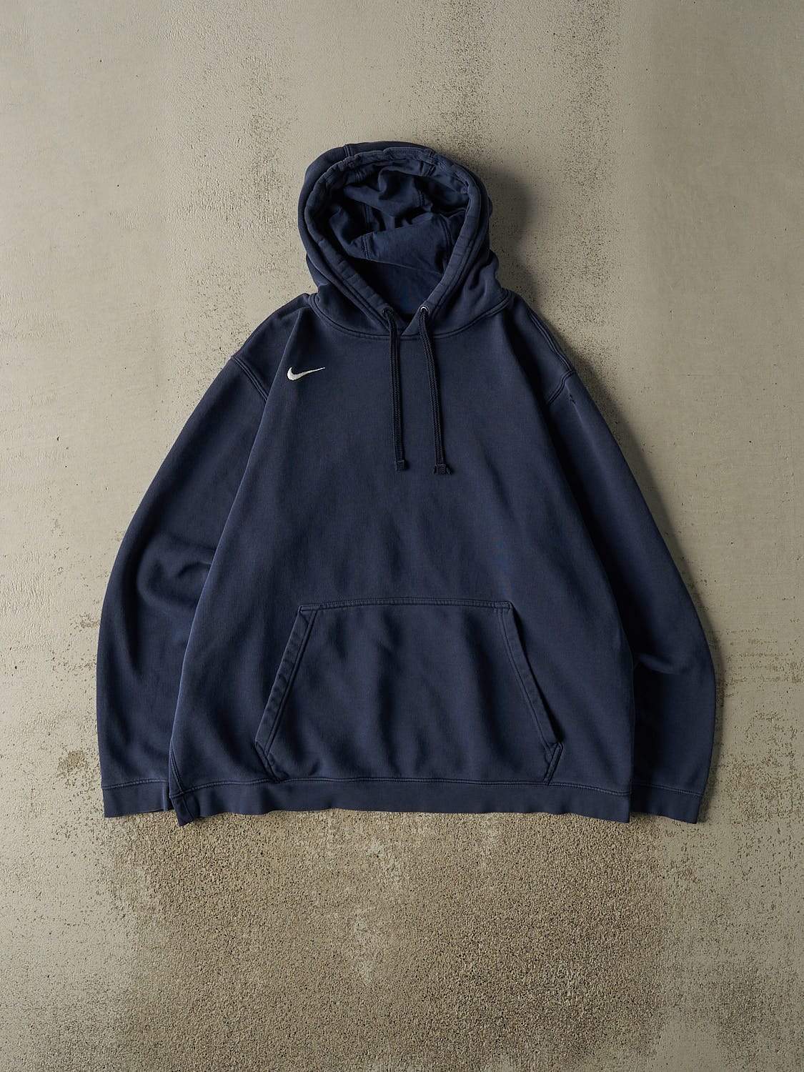 Vintage Y2K Navy Blue Nike Embroidered Hoodie (XL)