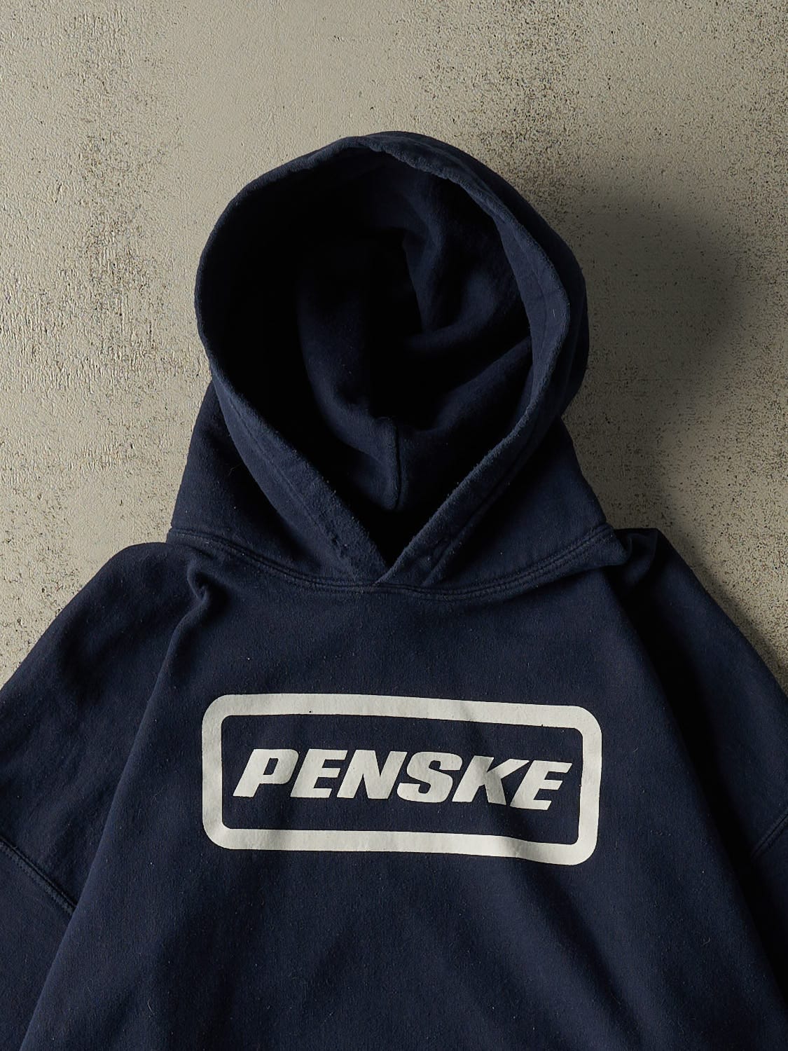 Vintage Y2K Navy Blue Penske Hoodie (L/XL)