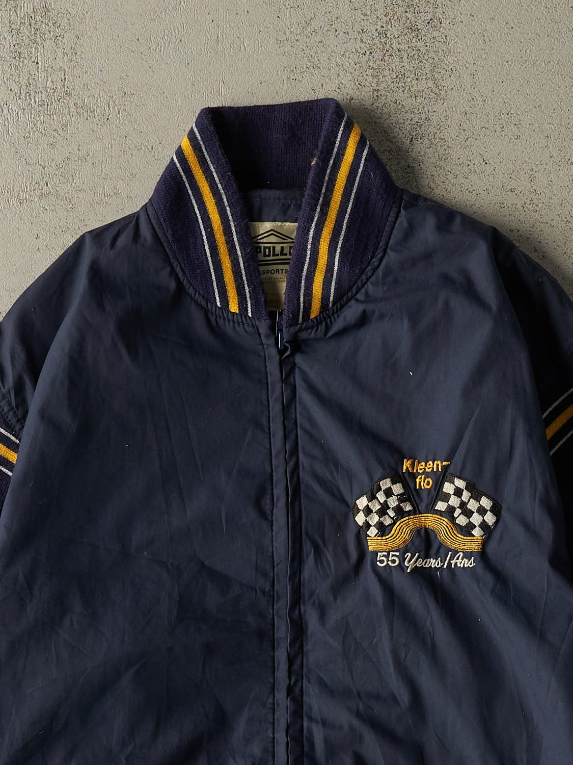 Vintage 90s Navy Blue Bomber Embroidered Jacket (M/L)