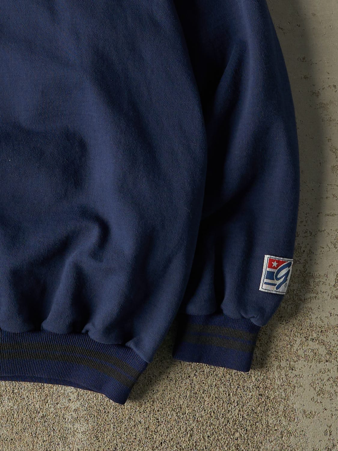 Vintage 90s Navy Blue Toronto Maple Leafs Embroidered Double Neck Sweater (L/XL)