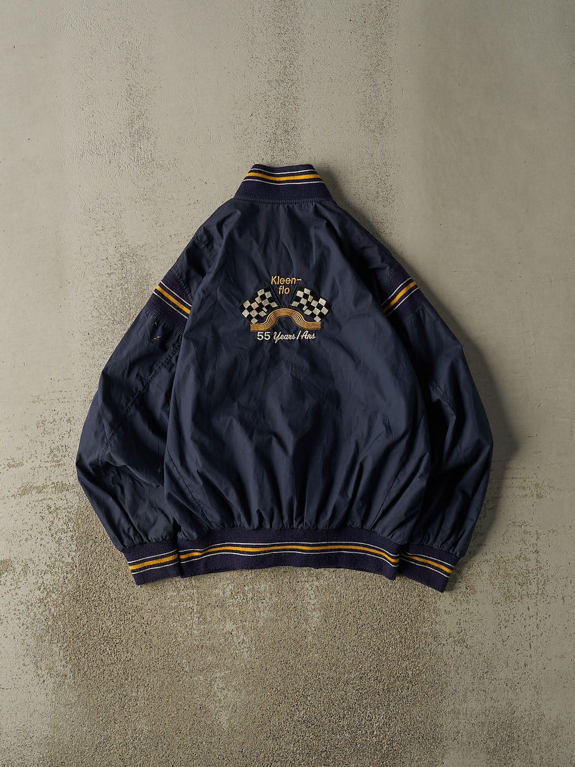 Vintage 90s Navy Blue Bomber Embroidered Jacket (M/L)