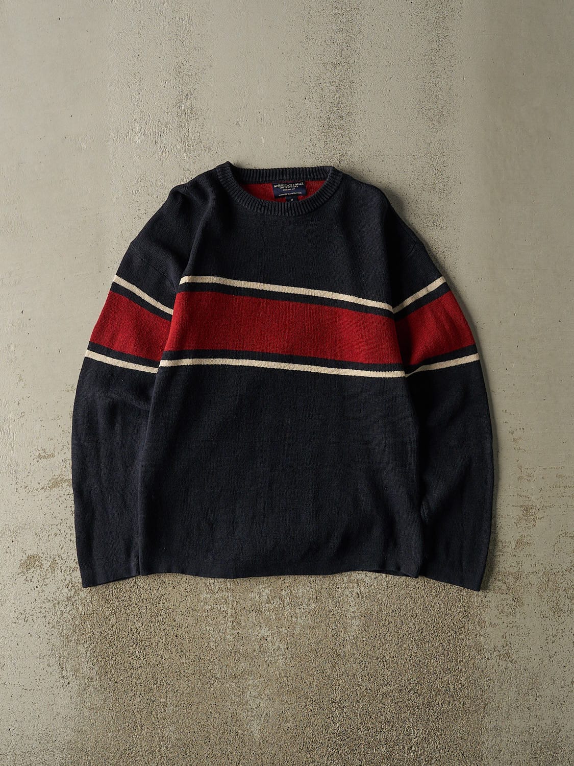 Vintage Y2K Navy Blue American Eagle Striped Knit (M/L)