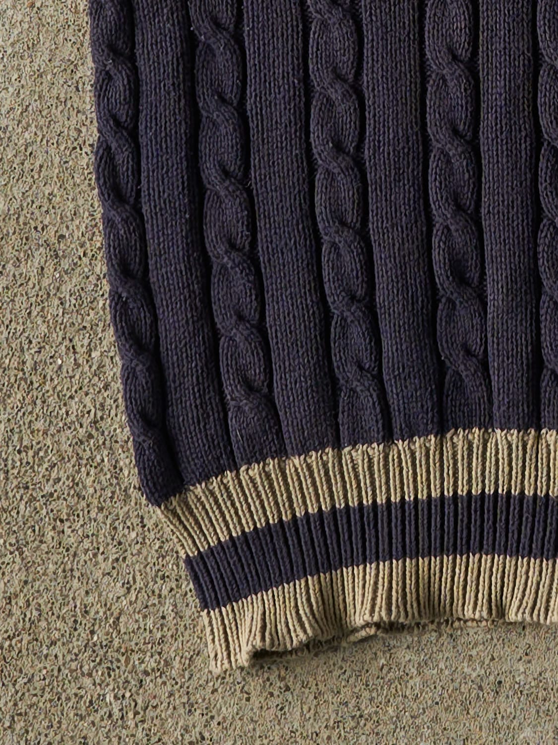 Vintage 90s Navy Blue Cable Knit Sweater Vest (S/M)