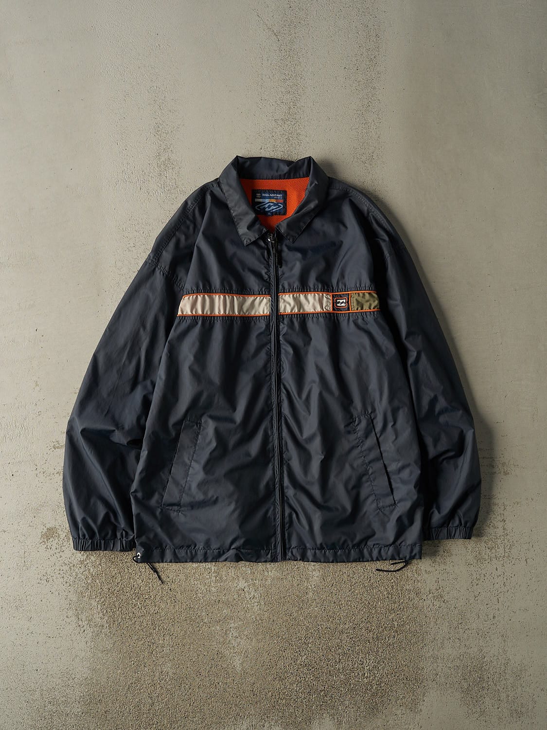 Vintage Y2K Navy Blue Billabong Zip Up Windbreaker Jacket (XL/XXL)
