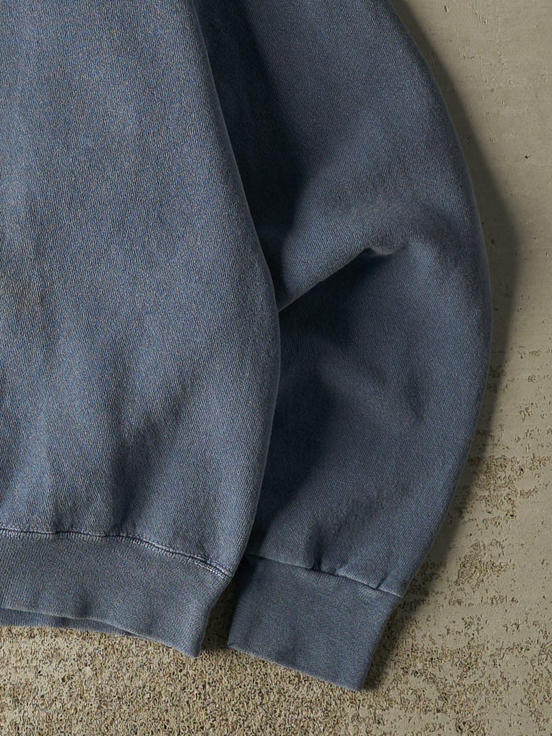 Vintage 80s Washed Blue University of Michigan Crewneck (L)