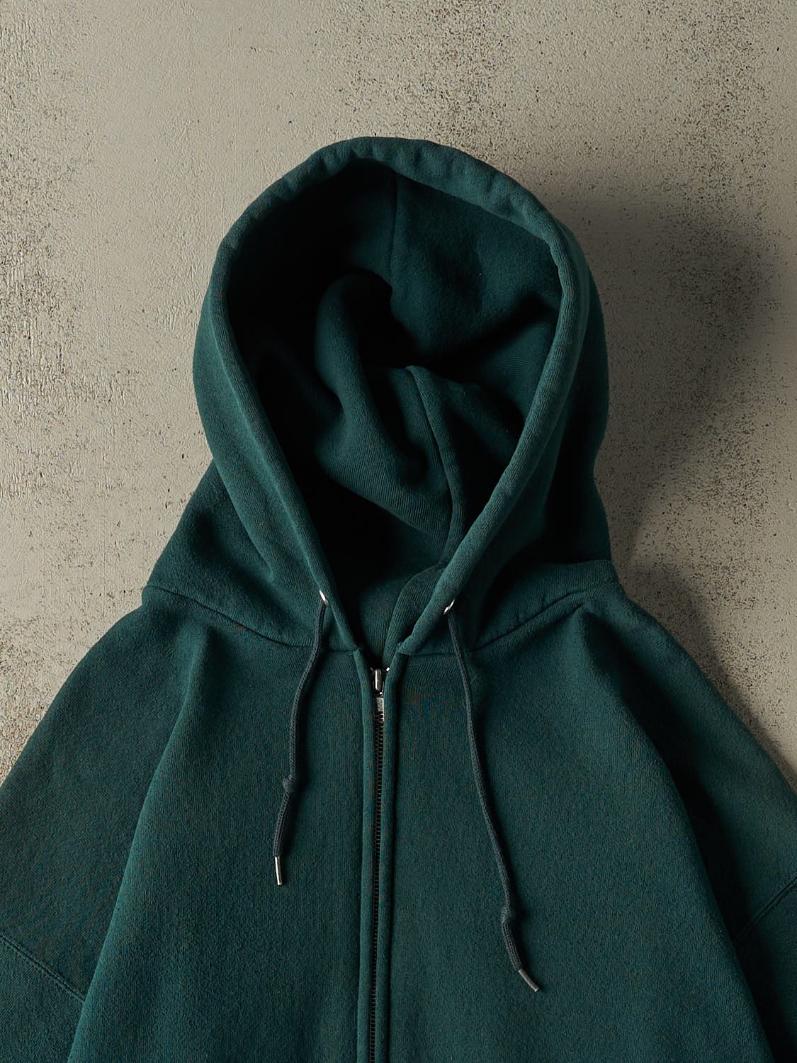 Vintage 90s Green Blank Zip Up Hoodie (L/XL)