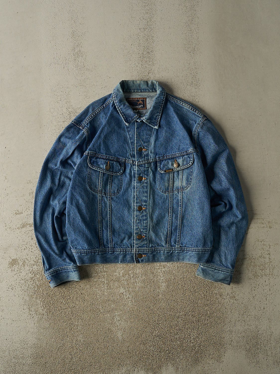 Vintage 90s Mid Wash Mustang Roughriders Denim Jacket (M)