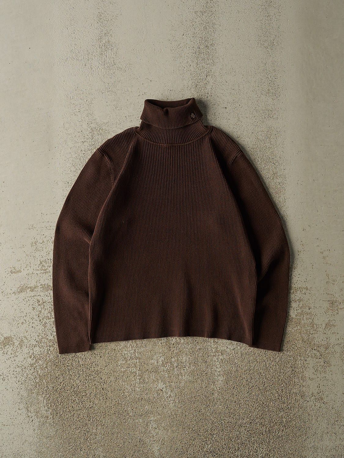 Vintage 90s Brown Polo Knit Turtle Neck (XXS/XS)