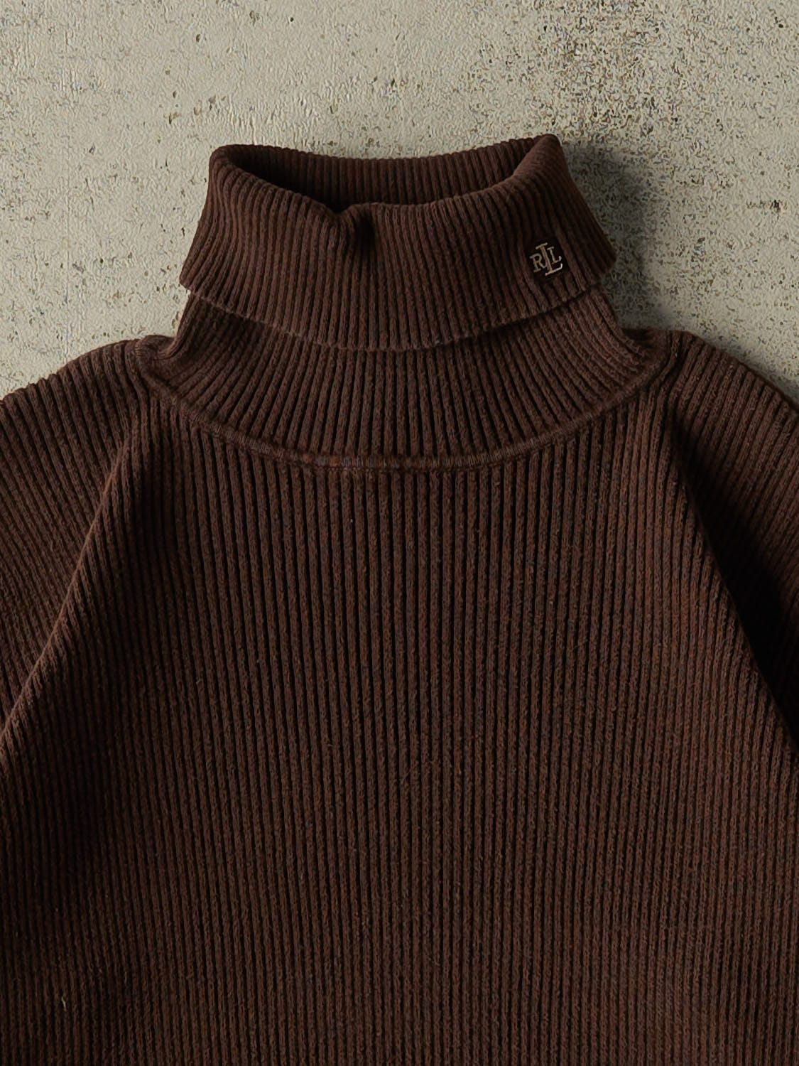 Vintage 90s Brown Polo Knit Turtle Neck (XXS/XS)