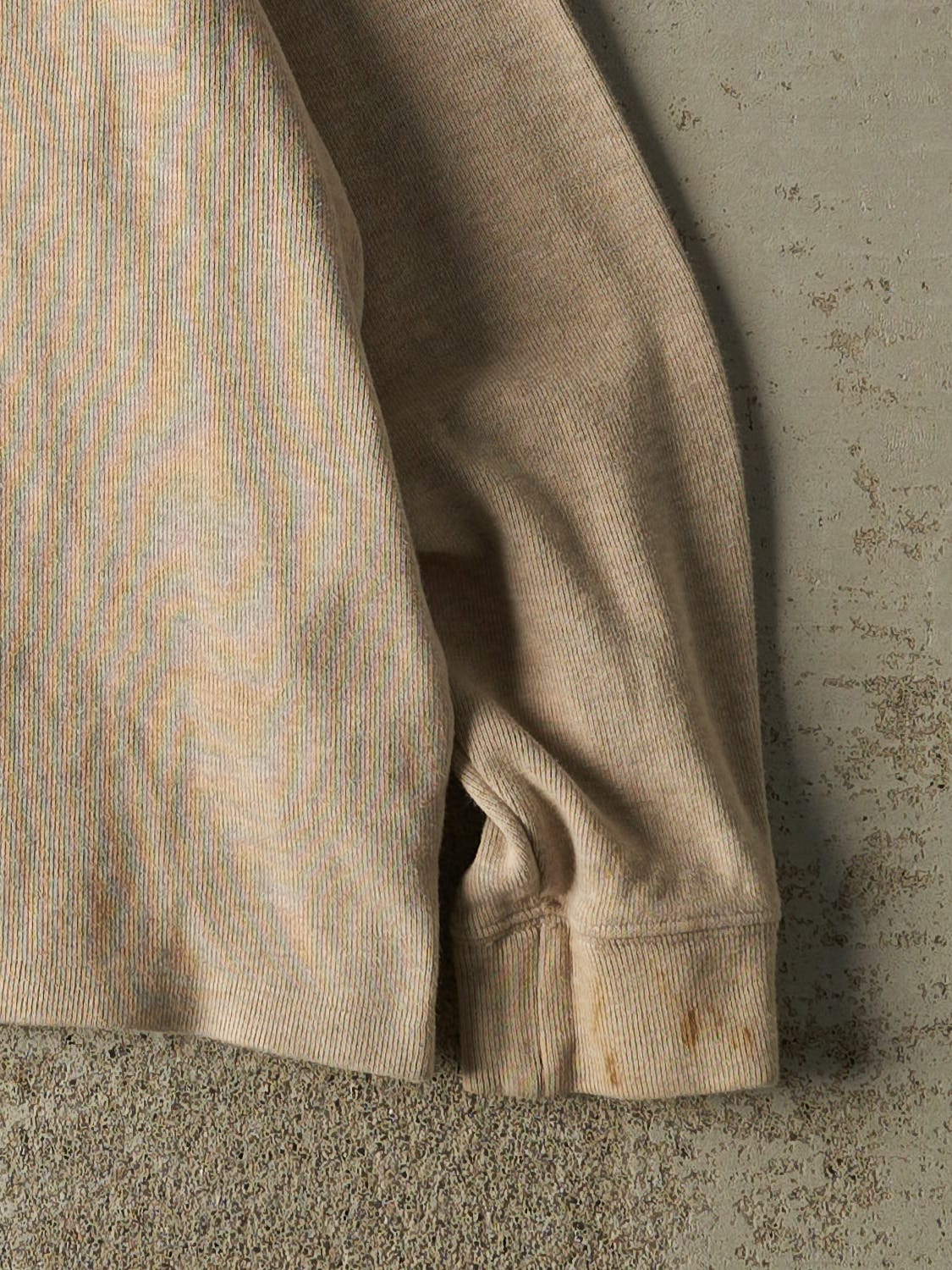 Vintage Y2K Beige Polo Quarter Zip Knit (S/M)