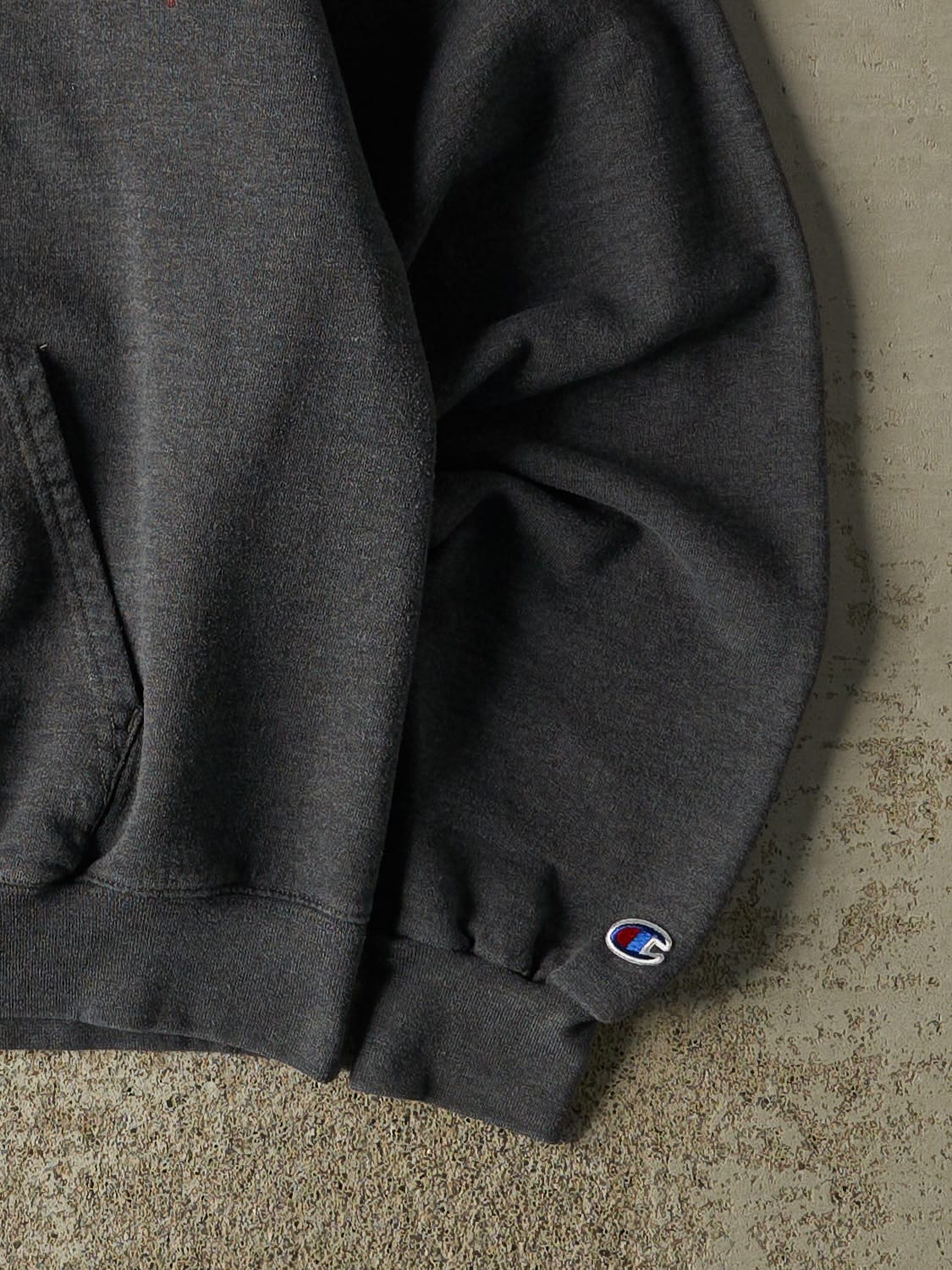 Vintage 90s Charcoal Grey Champion Harvard Embroidered Hoodie (S/M)