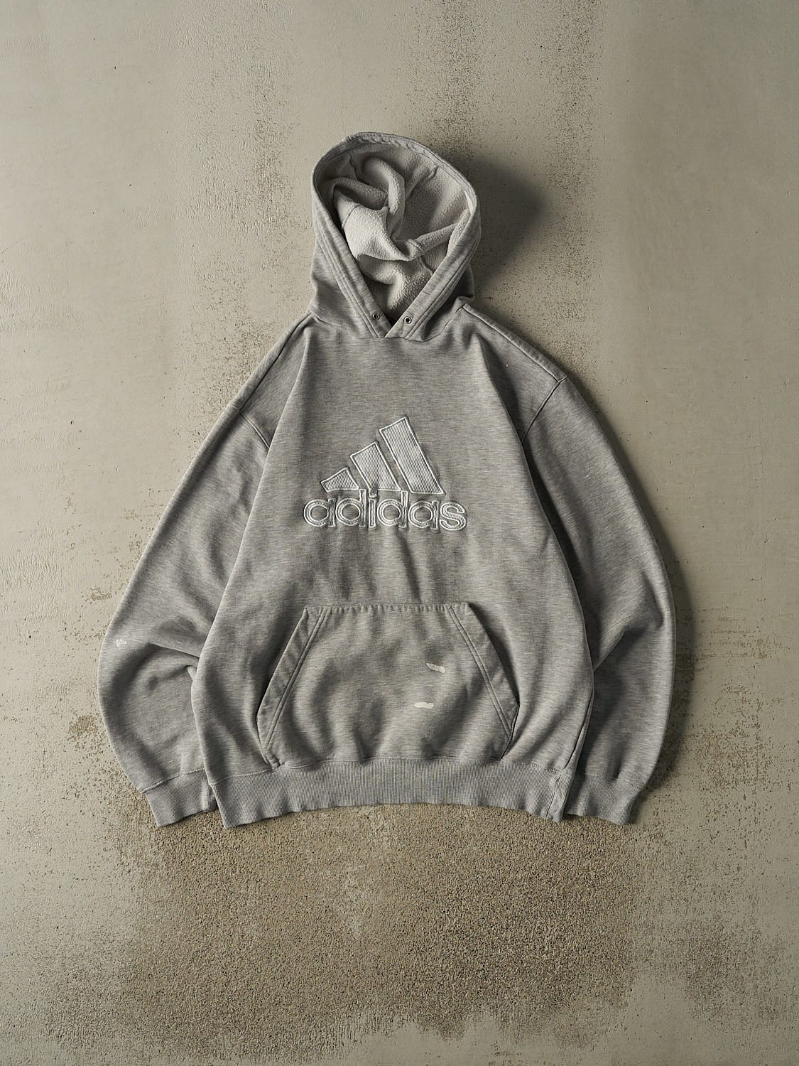 Vintage 90s Grey Adidas Embroidered Hoodie (XL)