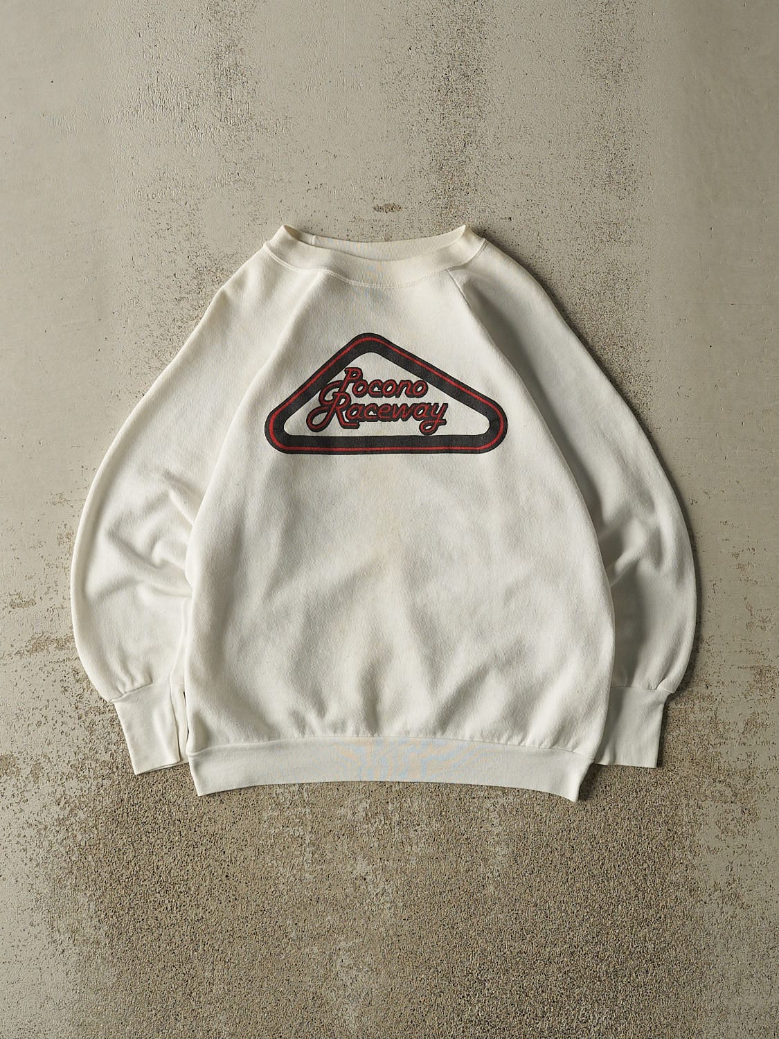 Vintage 80s White Pocono Raceway Crewneck (S)