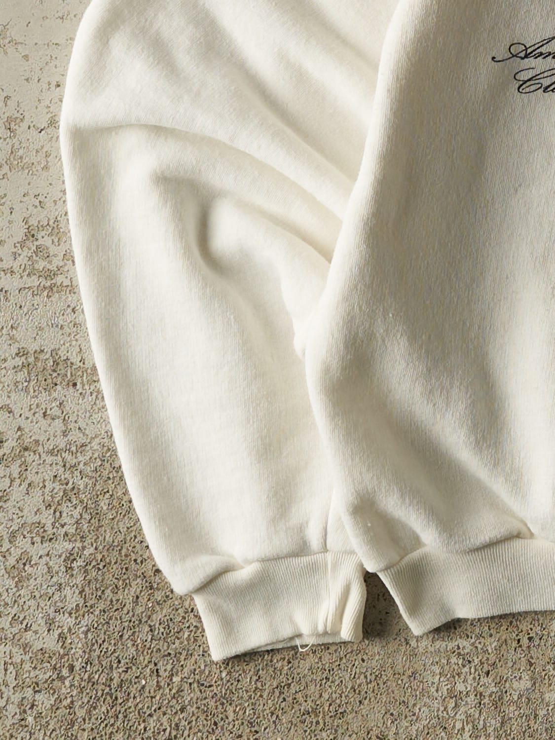 Vintage 80s White Pansies Crewneck (XS/S)
