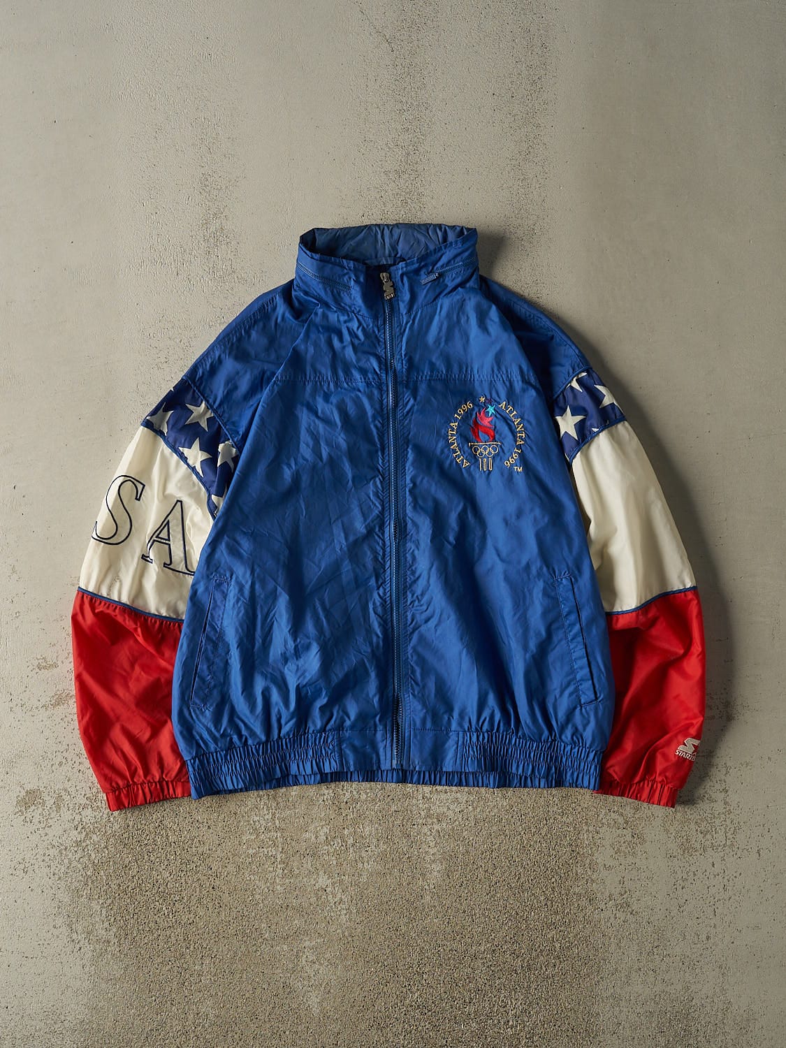 Vintage 96' Blue Atlanta Olympics Team USA Starter Windbreaker Jacket (XL)