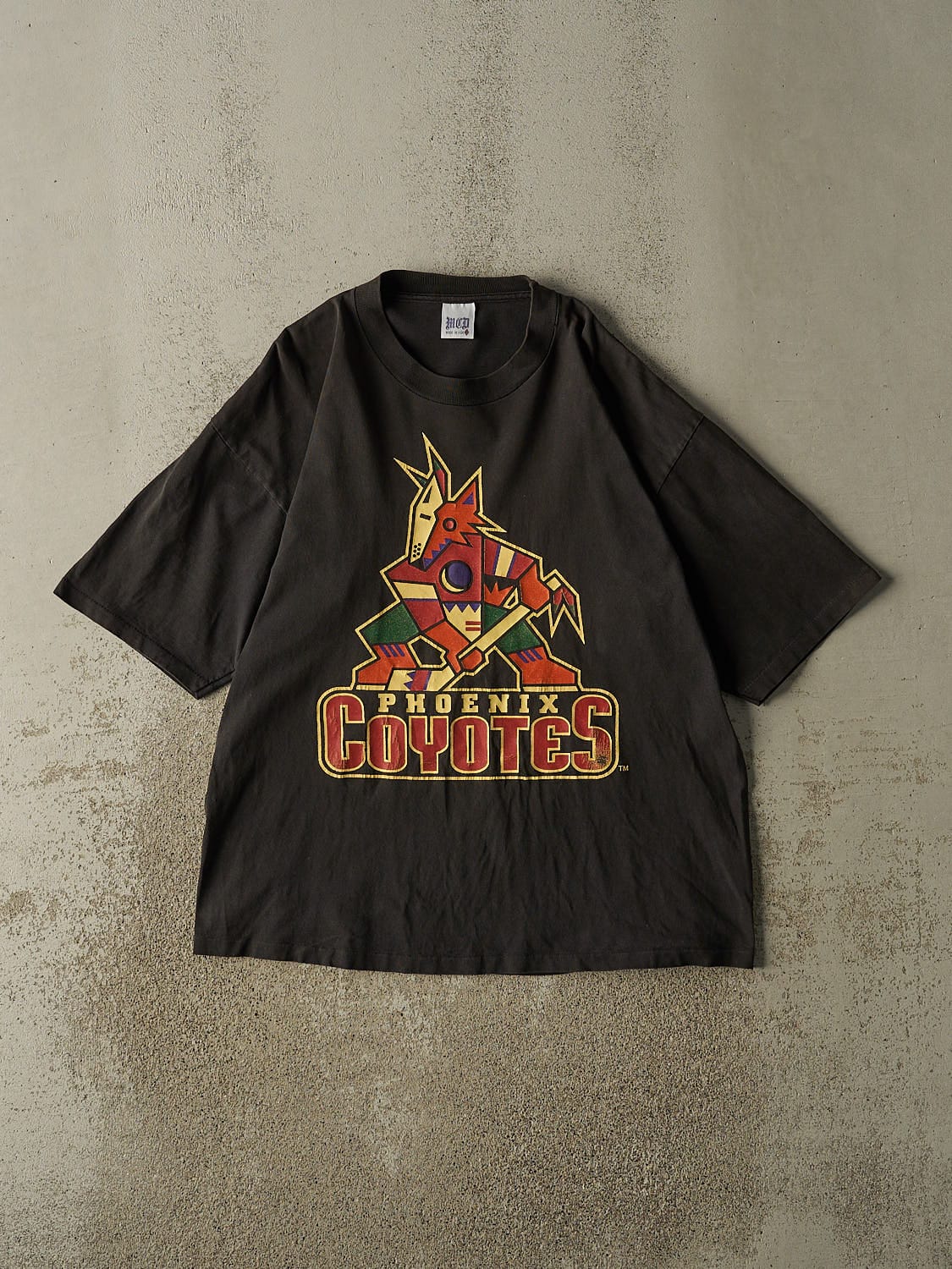 Vintage 90s Black Phoenix Coyotes Single Stitch Tee (L/XL)