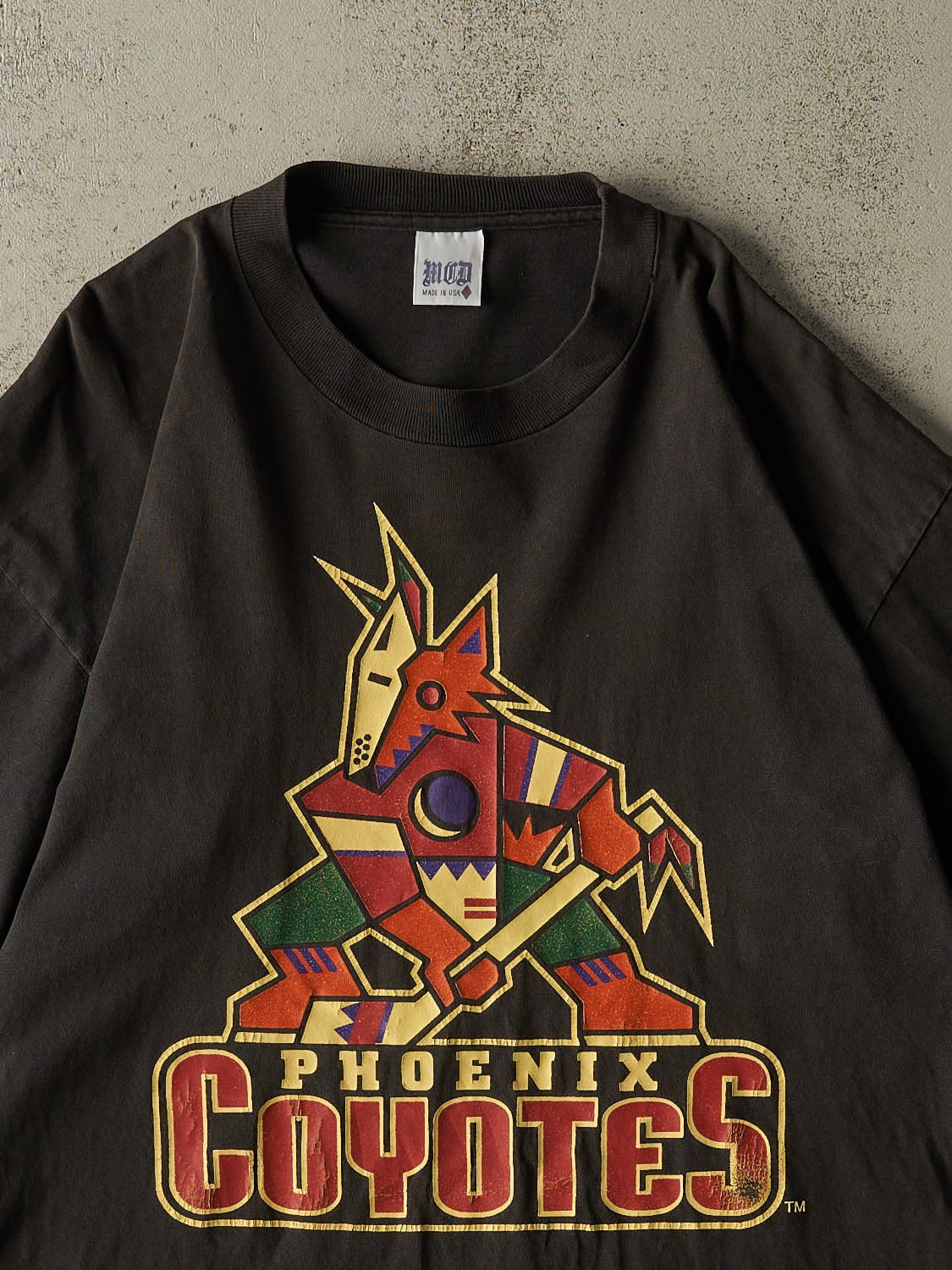 Vintage 90s Black Phoenix Coyotes Single Stitch Tee (L/XL)
