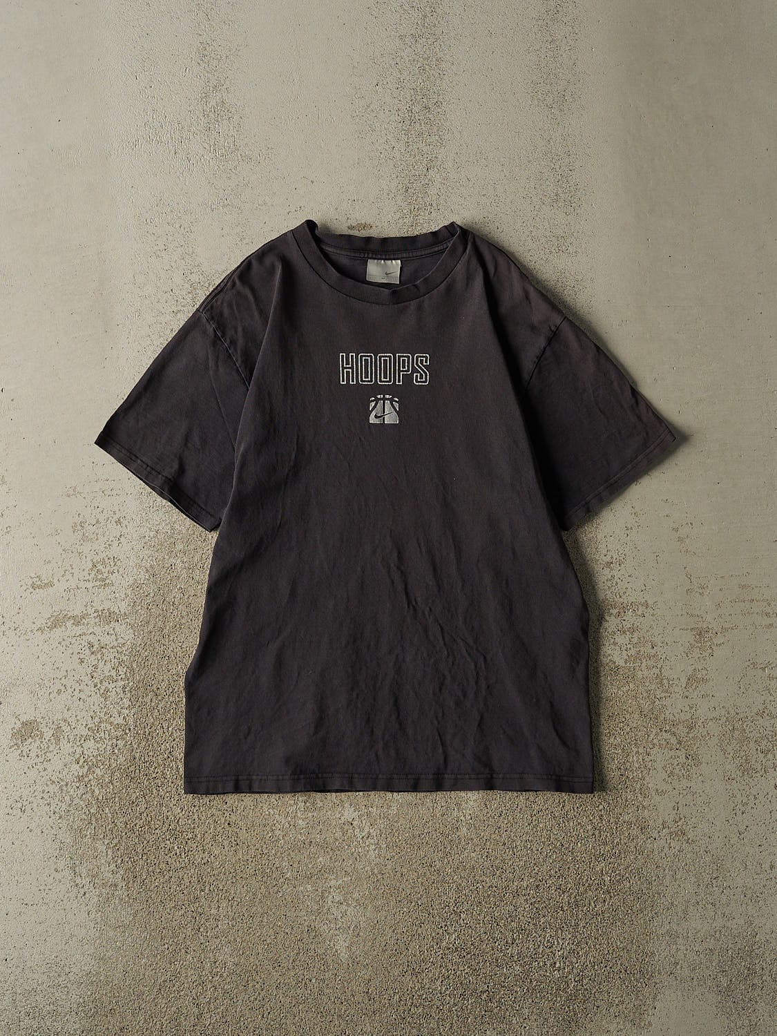 Vintage Y2K Faded Black Nike Hoops Tee (S/M)